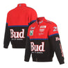 Men's Ken Schrader JH Design Black/Red Bud King of Beers Twill Driver Uniform Full-Snap Jacket - Vintage F1 Racewear