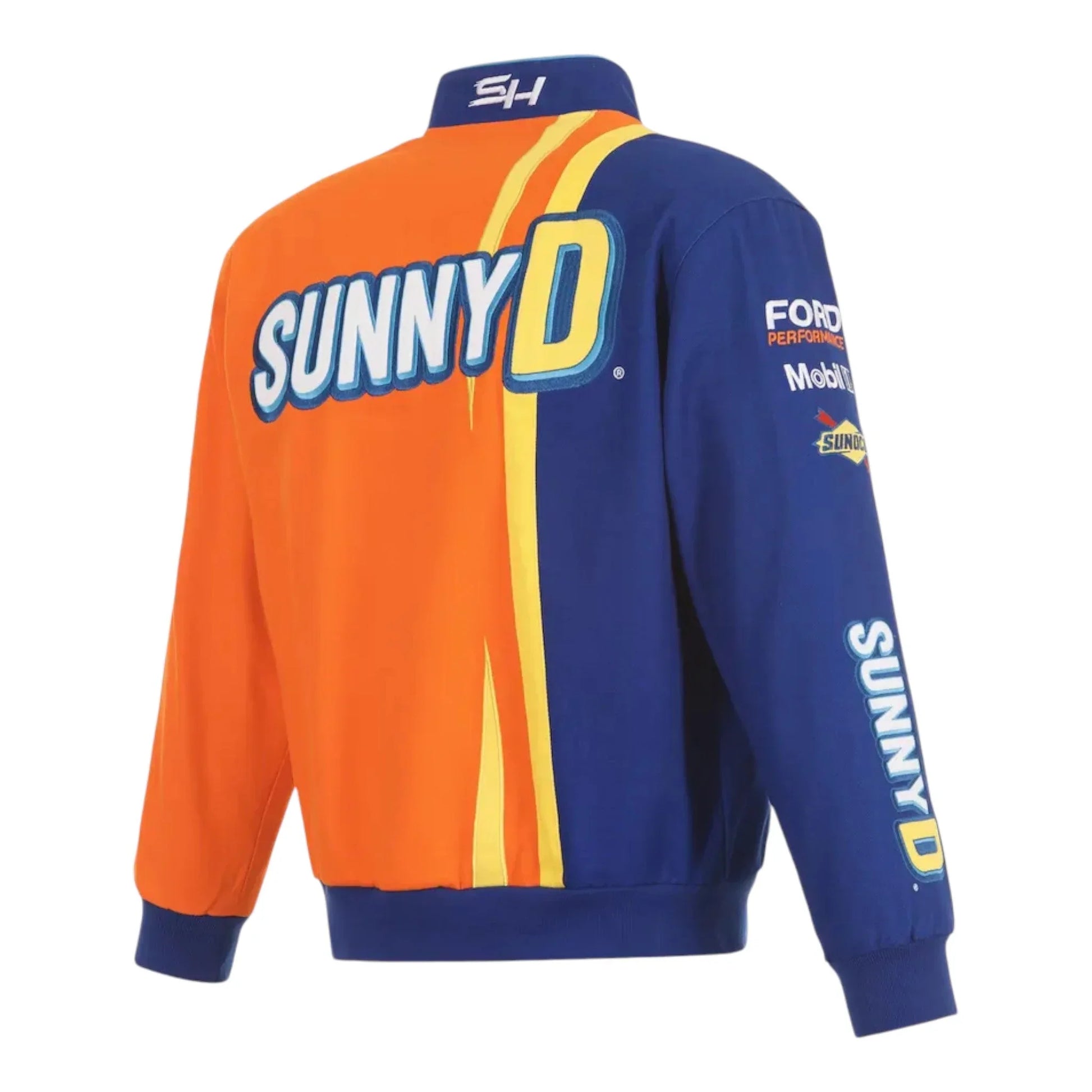 Men's Josh Berry JH Design Orange/Royal SunnyD Twill Driver Uniform Full-Snap Jacket - F1 Vintage Racewear