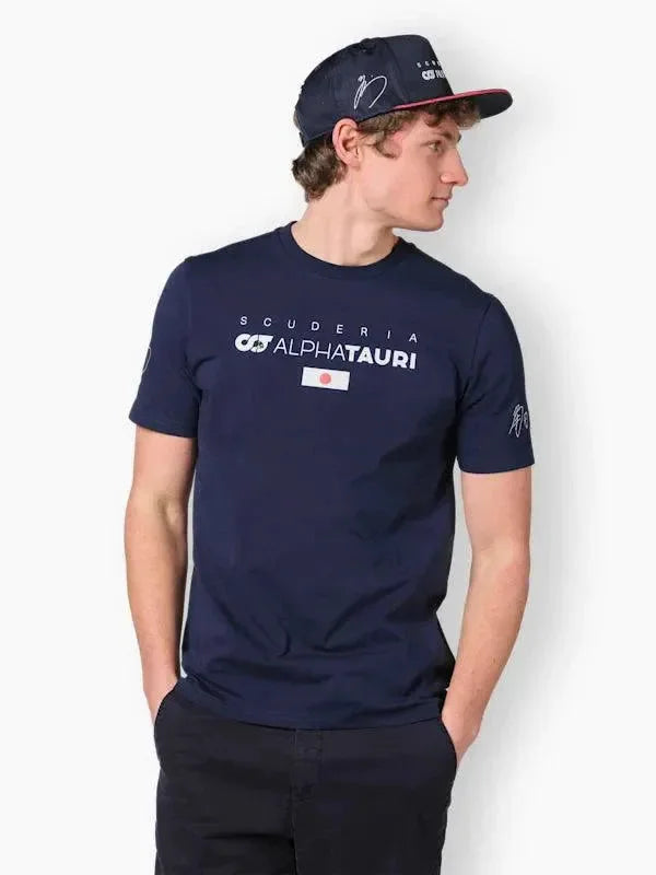 Scuderia AlphaTauri F1 Men's Yuki Tsunoda Driver T-Shirt - Navy - F1 Vintage Racewear