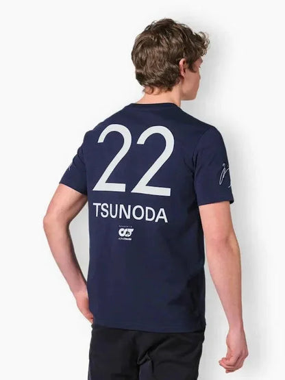 Scuderia AlphaTauri F1 Men's Yuki Tsunoda Driver T-Shirt - Navy - F1 Vintage Racewear