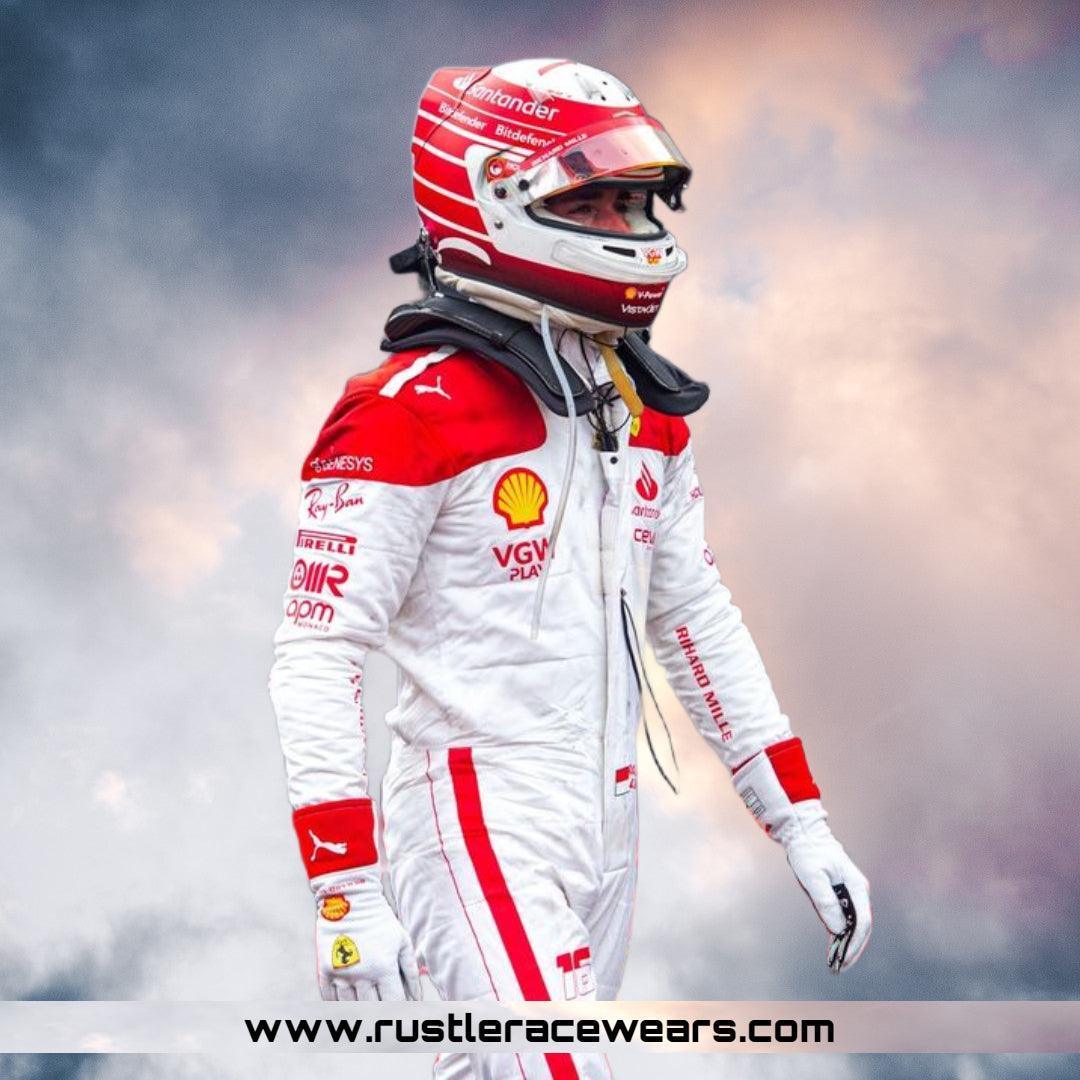 Scuderia Ferrari 2023 Team Charles Leclerc Special Edition Monaco GP Replica Race Suit - F1 Vintage Racewear