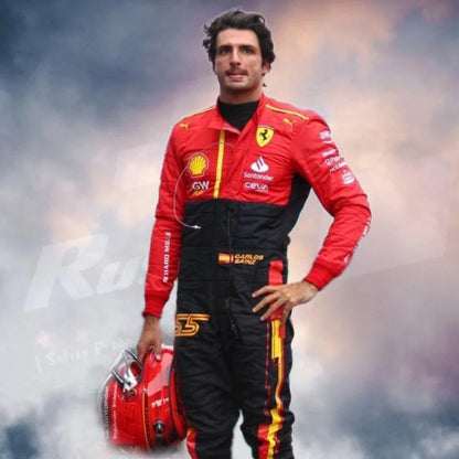 Special Scuderia Ferrari Race Suit Carlos Sainz Grand Prix 2023 F1 Spain - F1 Vintage Racewear