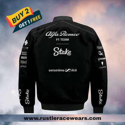 Valtteri Bottas 2023 Alfa Romeo F1 Team Stake Bomber Jacket - F1 Vintage Racewear