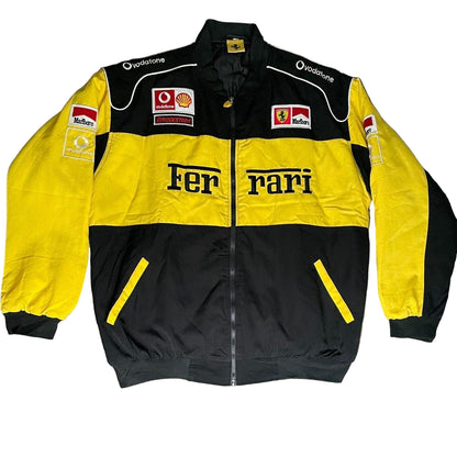 Vintage Micheal Schumacher yellow Ferrari F1 jacket - F1 Vintage Racewear