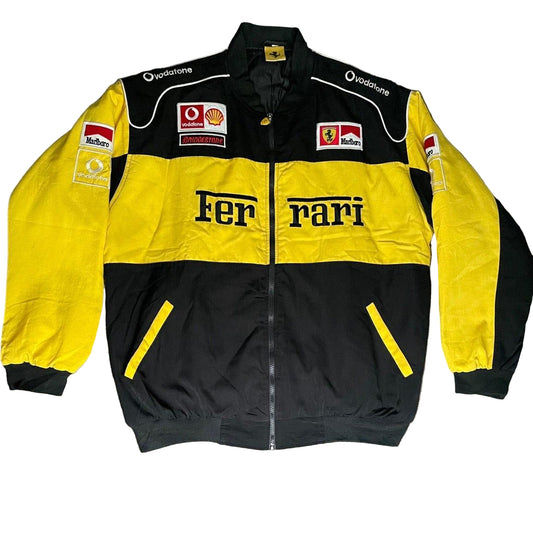 Vintage Micheal Schumacher yellow Ferrari F1 jacket - F1 Vintage Racewear