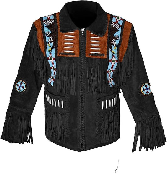 Western Fringe Jacket Suede Leather - F1 Vintage Racewear