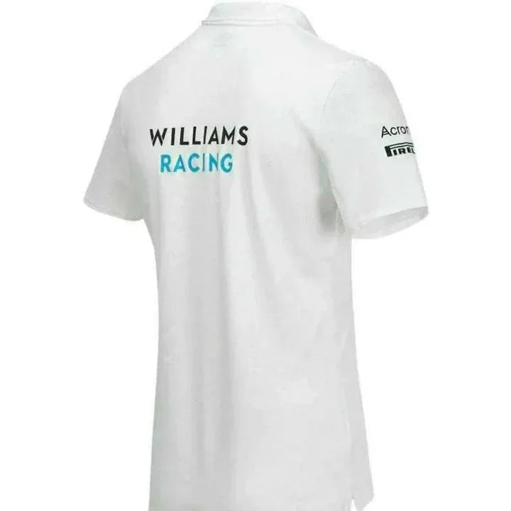 Williams Racing Men's Team Media Polo Shirt-White - F1 Vintage Racewear