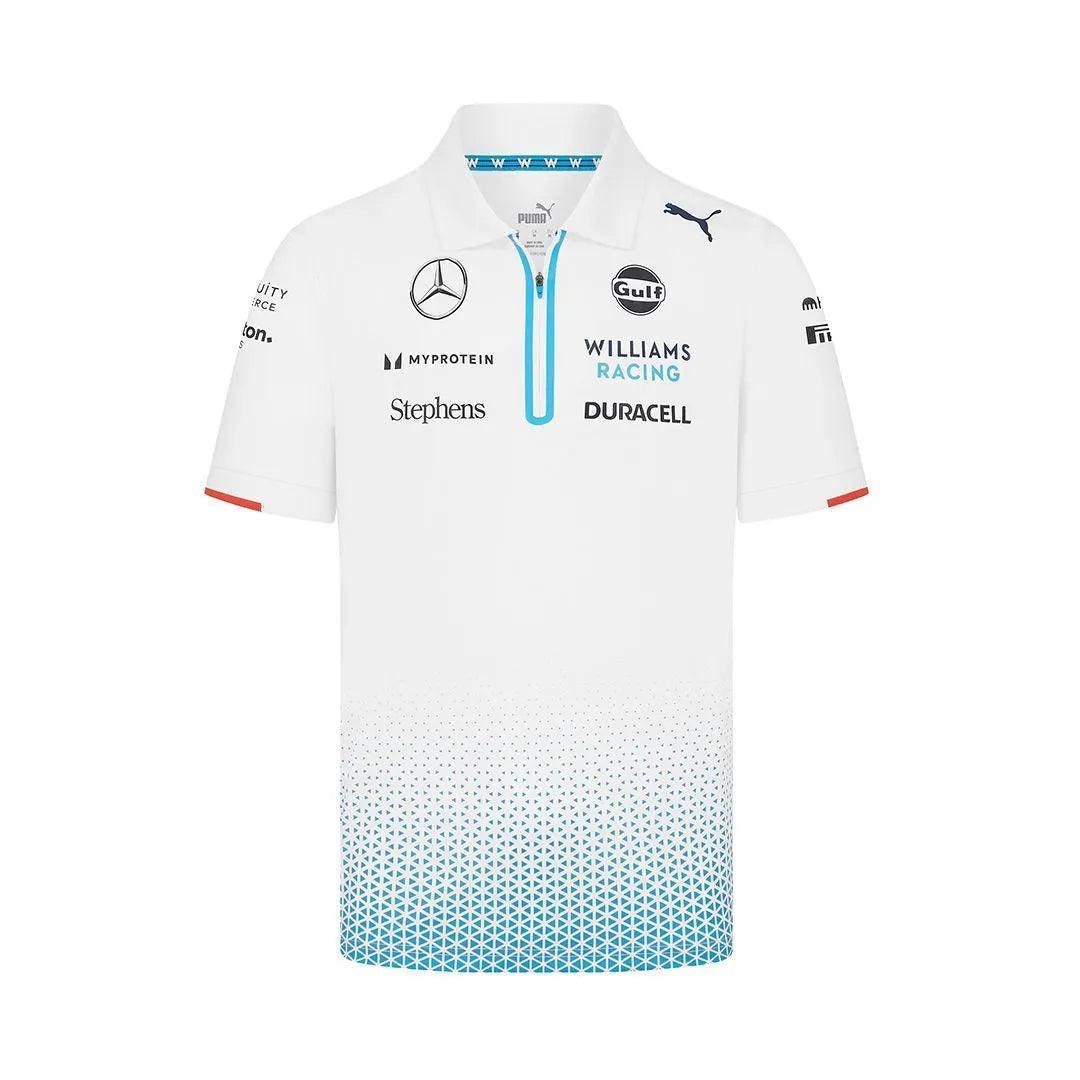 Williams Racing Mens Team Polo White - F1 Vintage Racewear